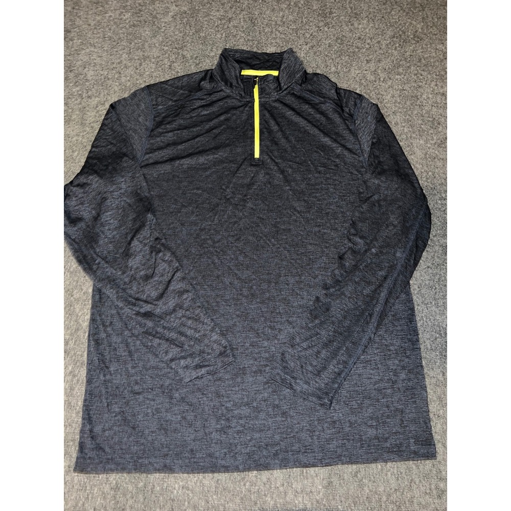 BCG Tru-Wick Mens Large Quarter Zip Pullover Gray Heathered Long Sleeve Shirt